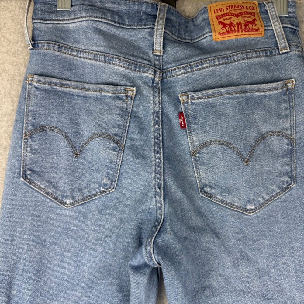 Levi's 725 High Rise Bootcut Jeans Women 27 Blue Good Stretch Denim